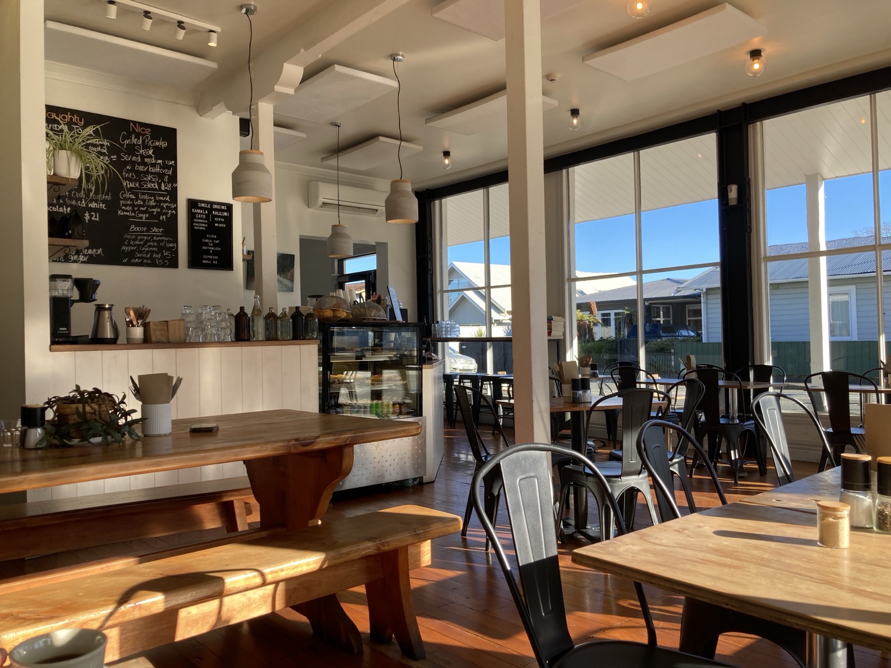 Inside Bobby Franks, timber tables and the chalkboard menu